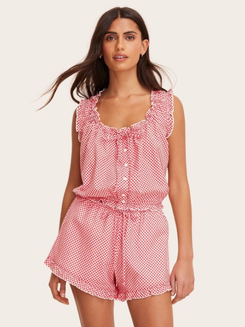 Parke x Target Shell Tank Top Red Gingham Check NWT Size M
